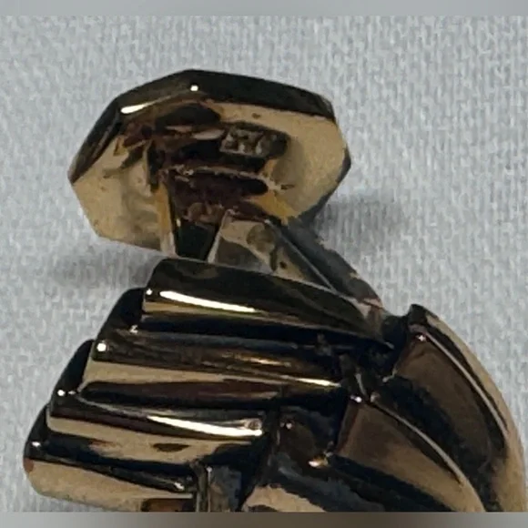 VTG Rick Cameron Wolf Head Cufflinks - Vermeil 925 Silver-Gilt 24k Gold Wildlife